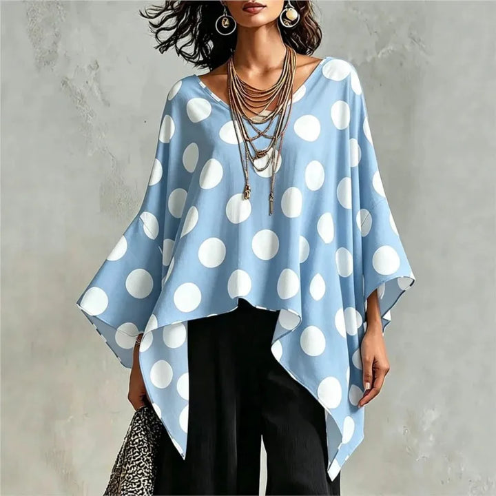 Sienna Asymmetrical Polka Dot Blouse