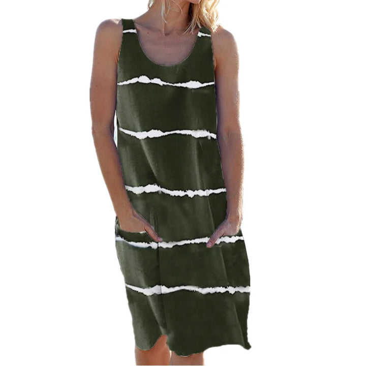 Zephyra Striped Tank Midi Dress