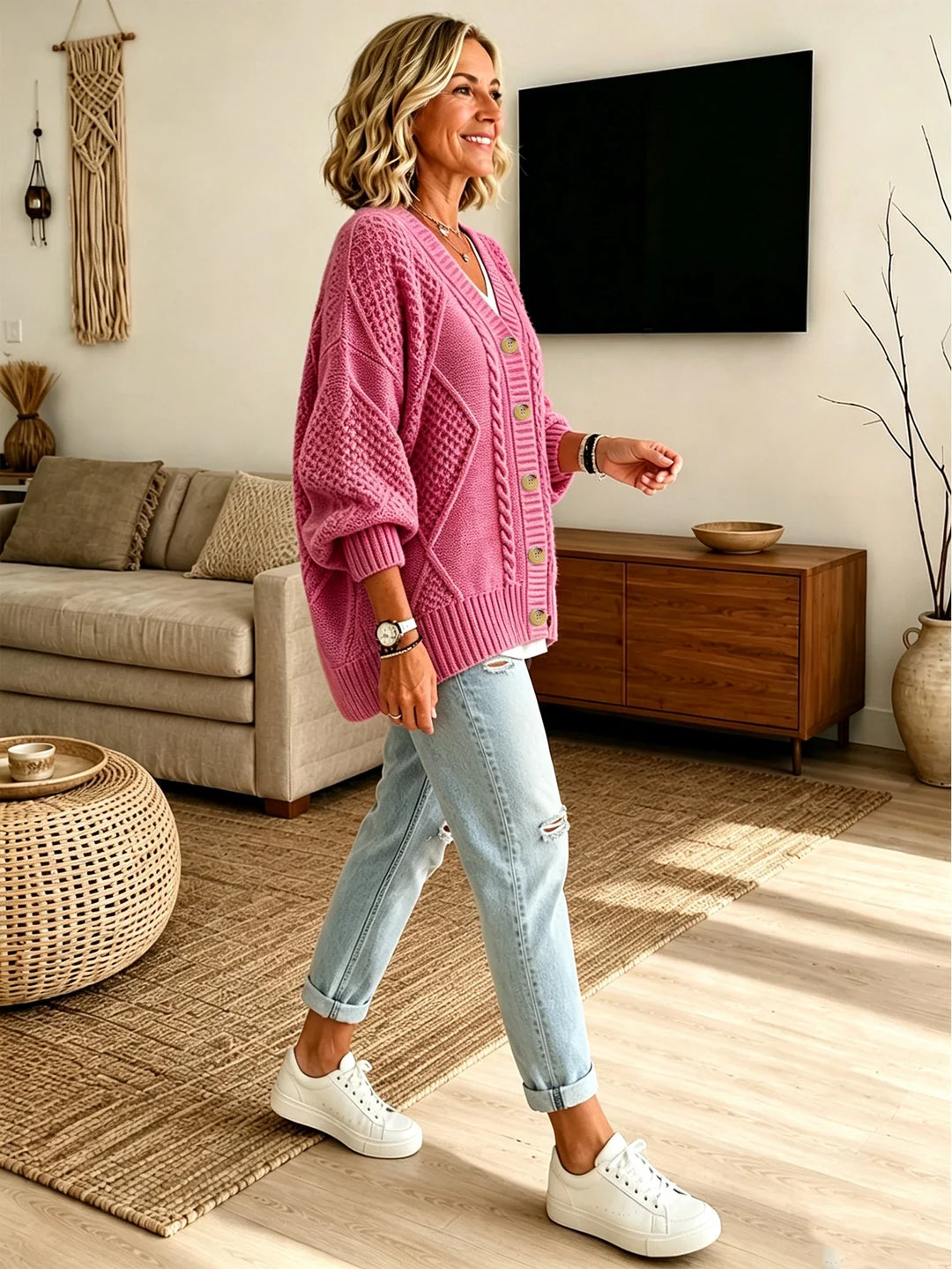 Elina Cable Knit Cardigan