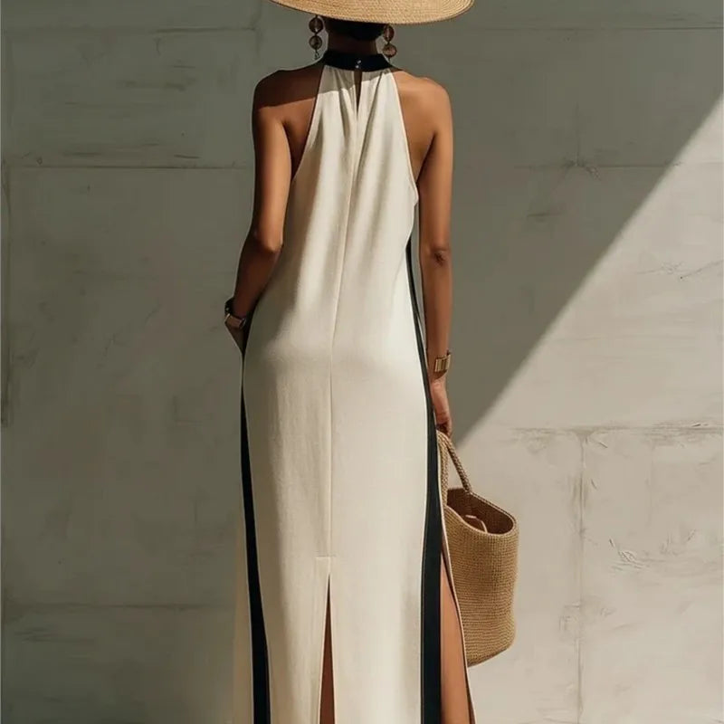Heloise Casual Halter Maxi Dress