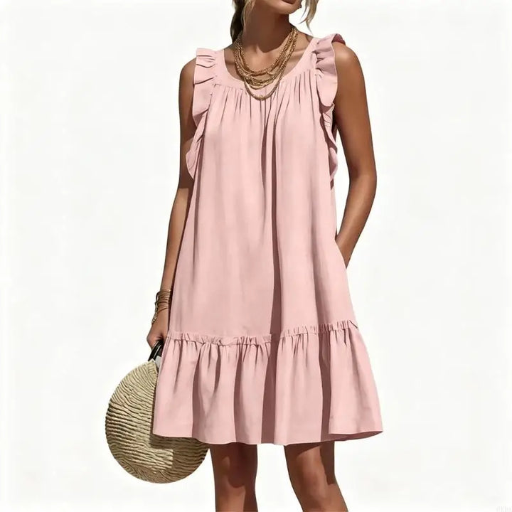 Cerelia Ruffle Sleeve V Neck Mini Dress