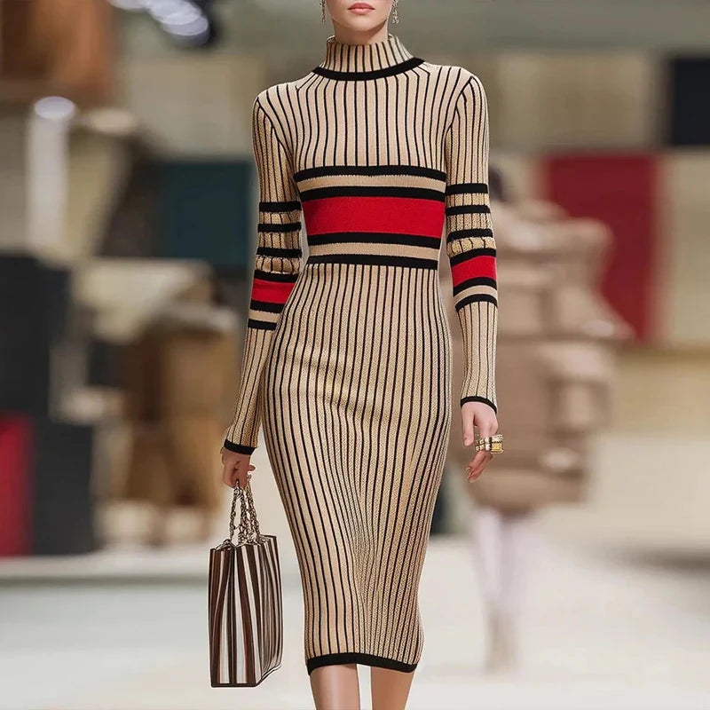Selene Ribbed Knit Sweater Dress
