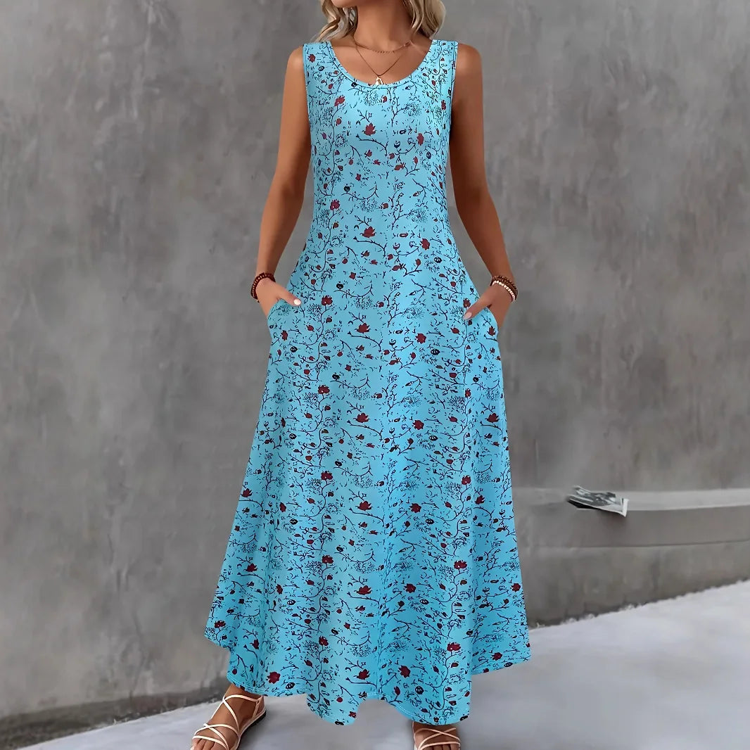 Kerensa Boho Floral Pocket Maxi Dress