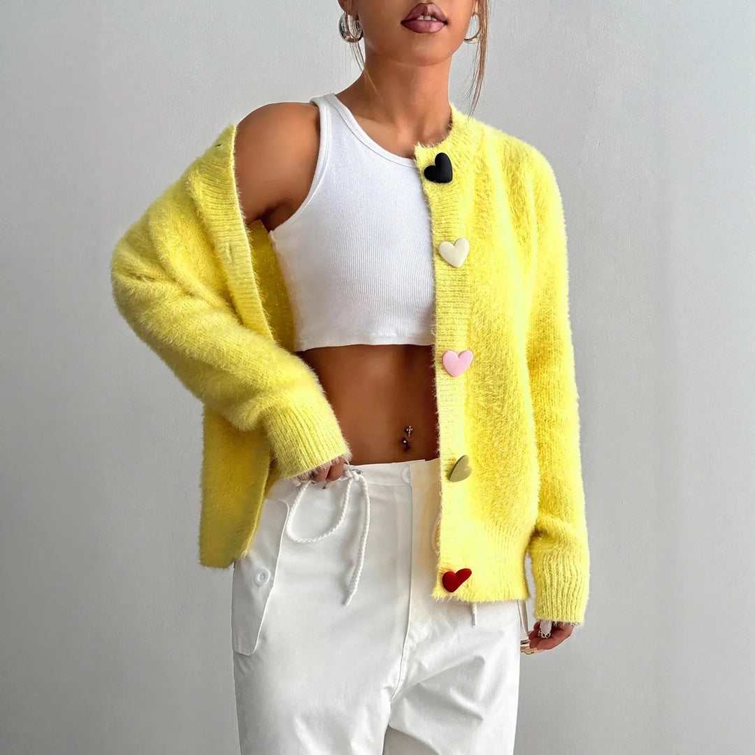 Marigold Fuzzy Knit Cardigan