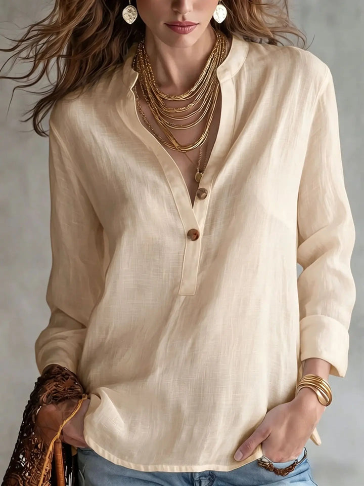 Amelia Breathable Linen Blend Blouse