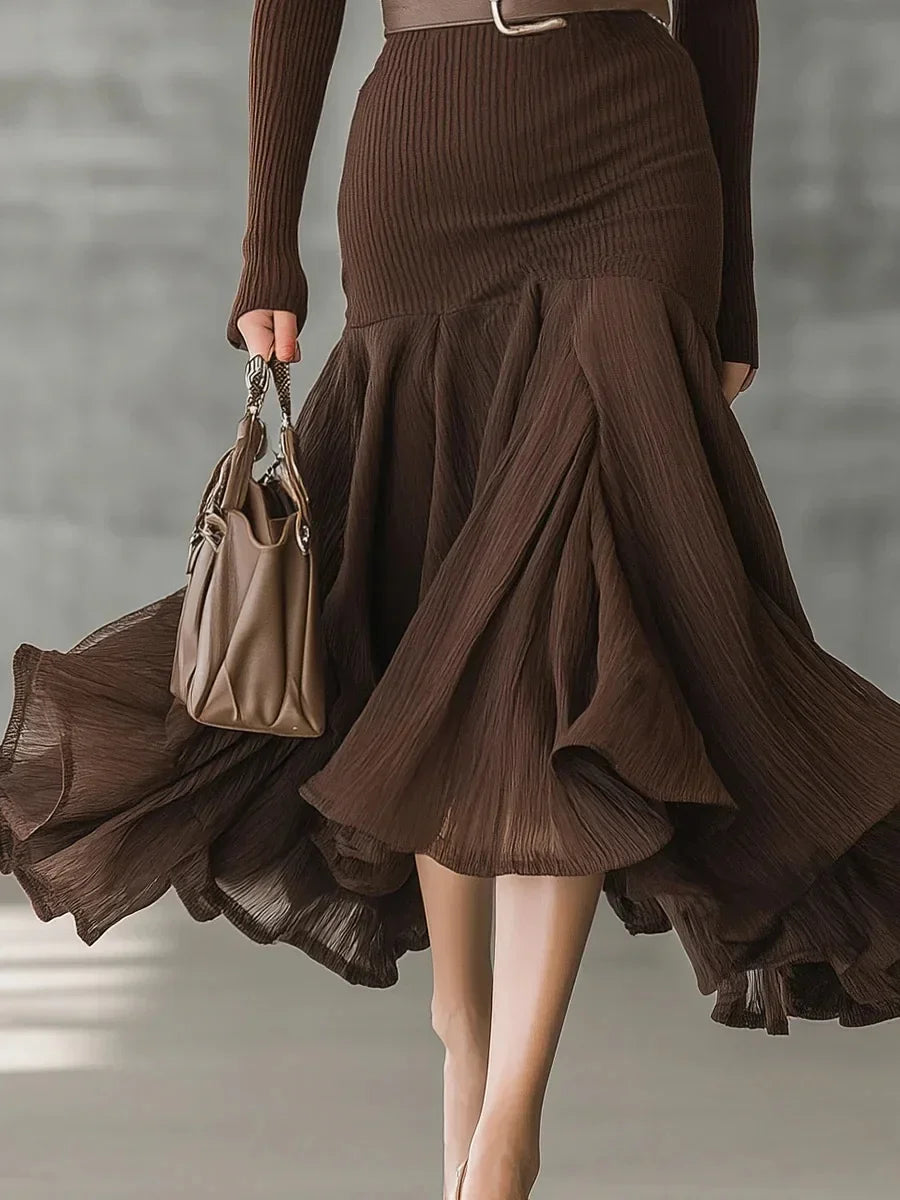 Marguax Ribbed Knit Midi Dress
