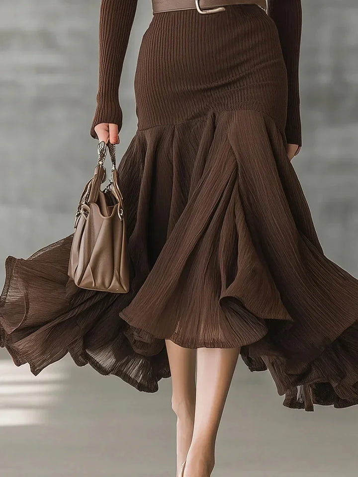 Marguax Ribbed Knit Midi Dress