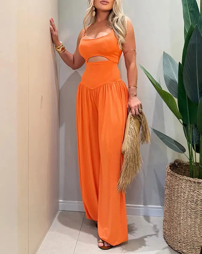 IvannaSleeveless Cut Out Wide Leg Jumpsuit