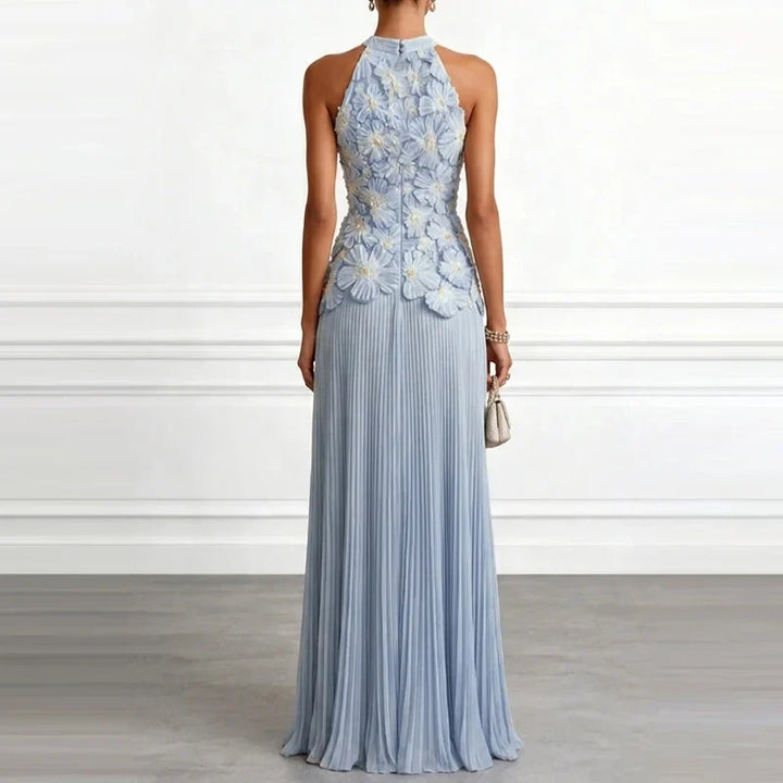 Amara Halter Pleated Gown