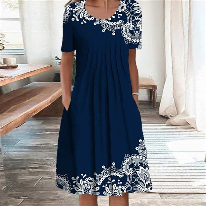 Zorina Floral Short Sleeve Midi Dress