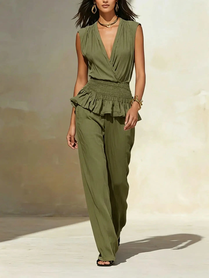 Perla Ruffle Peplum Jumpsuit