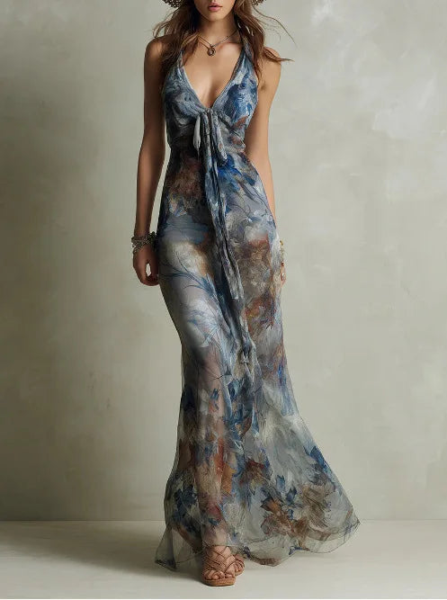 Ismeria Elegant Floral Maxi Dress