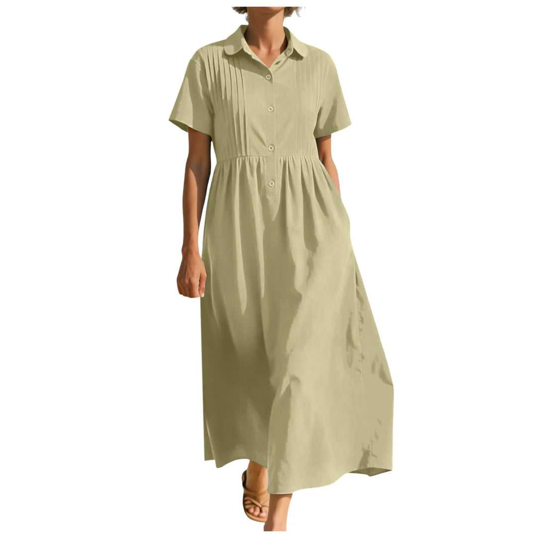 Andrea Button Front Midi Dress
