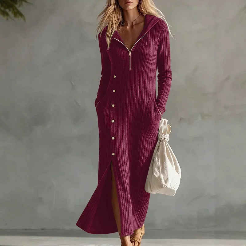 Eugenie Half Zip Hoodie Dress