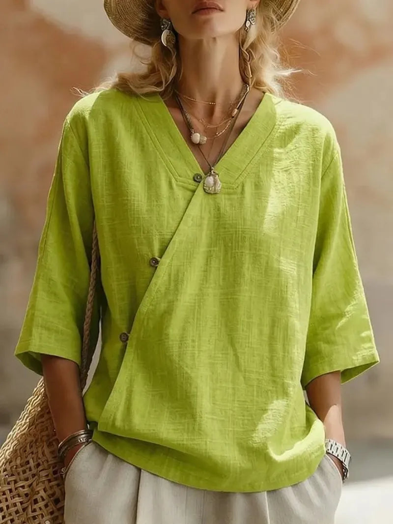 Paige Oversized V Neck Blouse