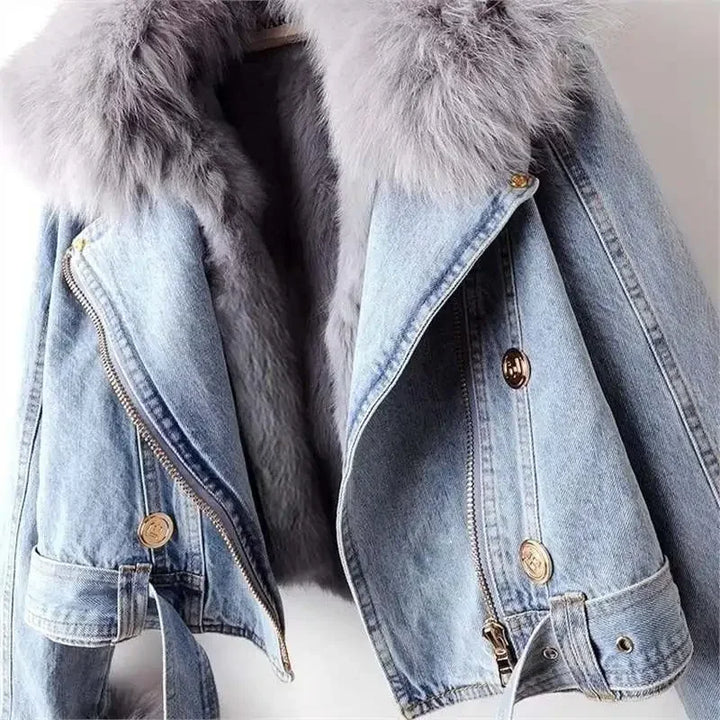 Dania Faux Fur Denim Jacket
