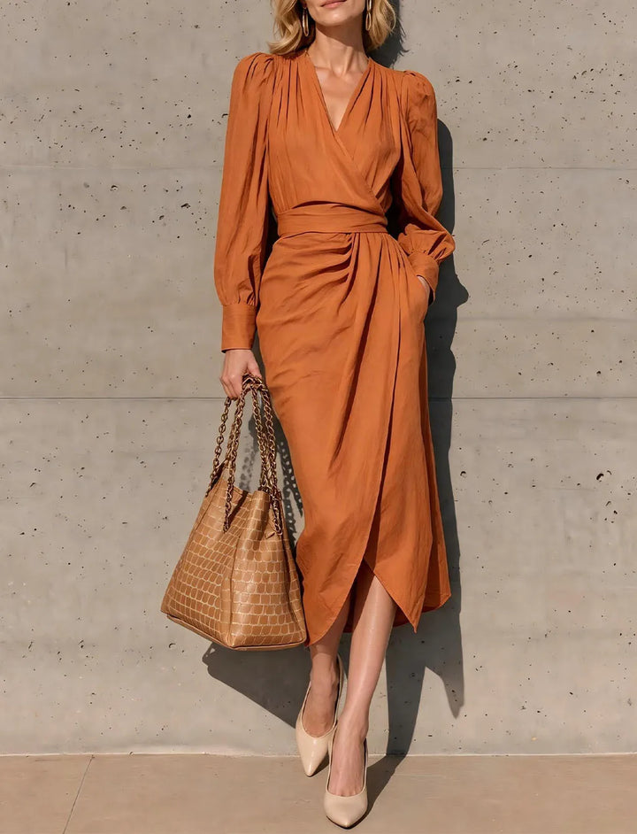 Solenne Wrap Waist Dress