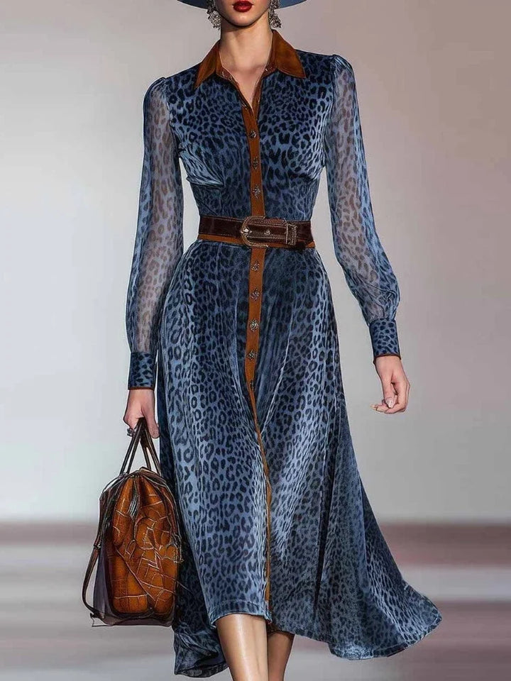 Ginevra Printed Mesh Midi Dress