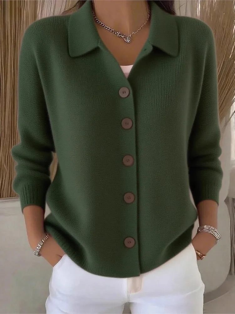 Lauren Collared Knit Cardigan