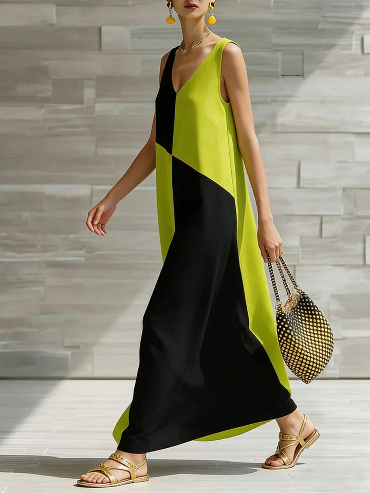 Oriane Color Block Maxi Dress