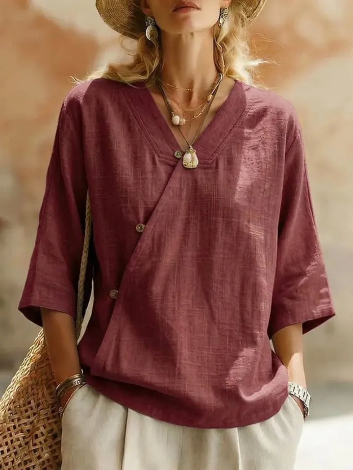 Paige Oversized V Neck Blouse
