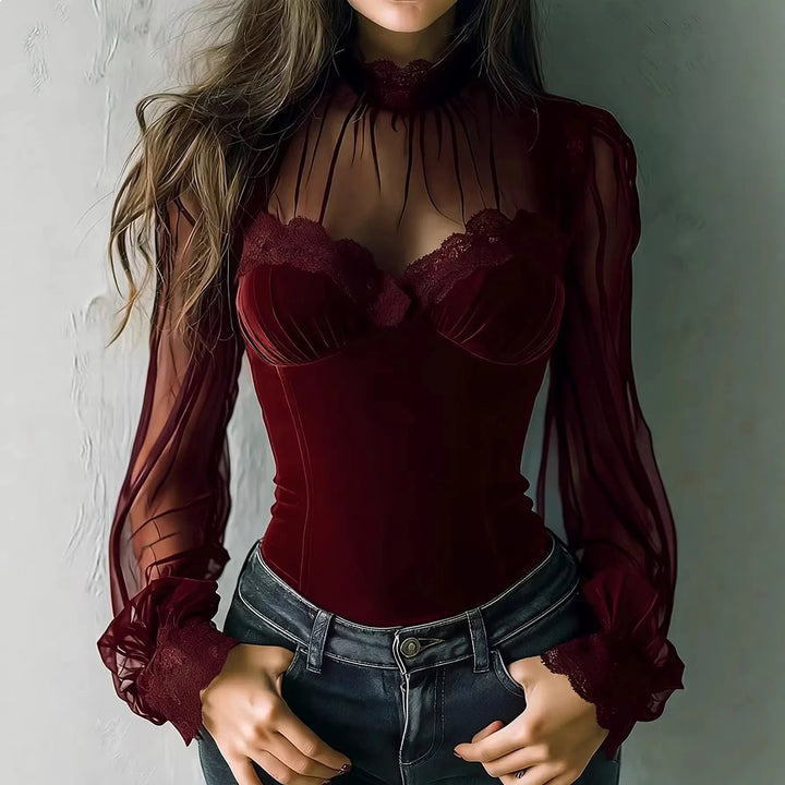 Veronique Velvet Bustier Top