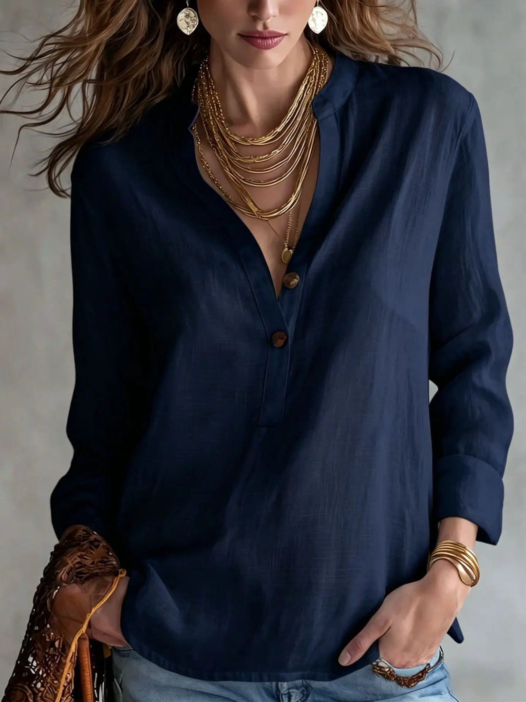 Amelia Breathable Linen Blend Blouse