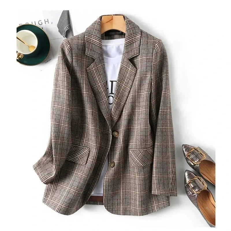 Penelope Plaid Tailored Blazer