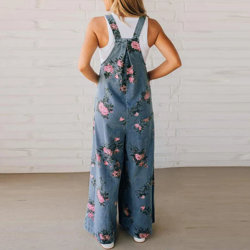 Azalea Elegant Floral Wide Leg Jumpsuit
