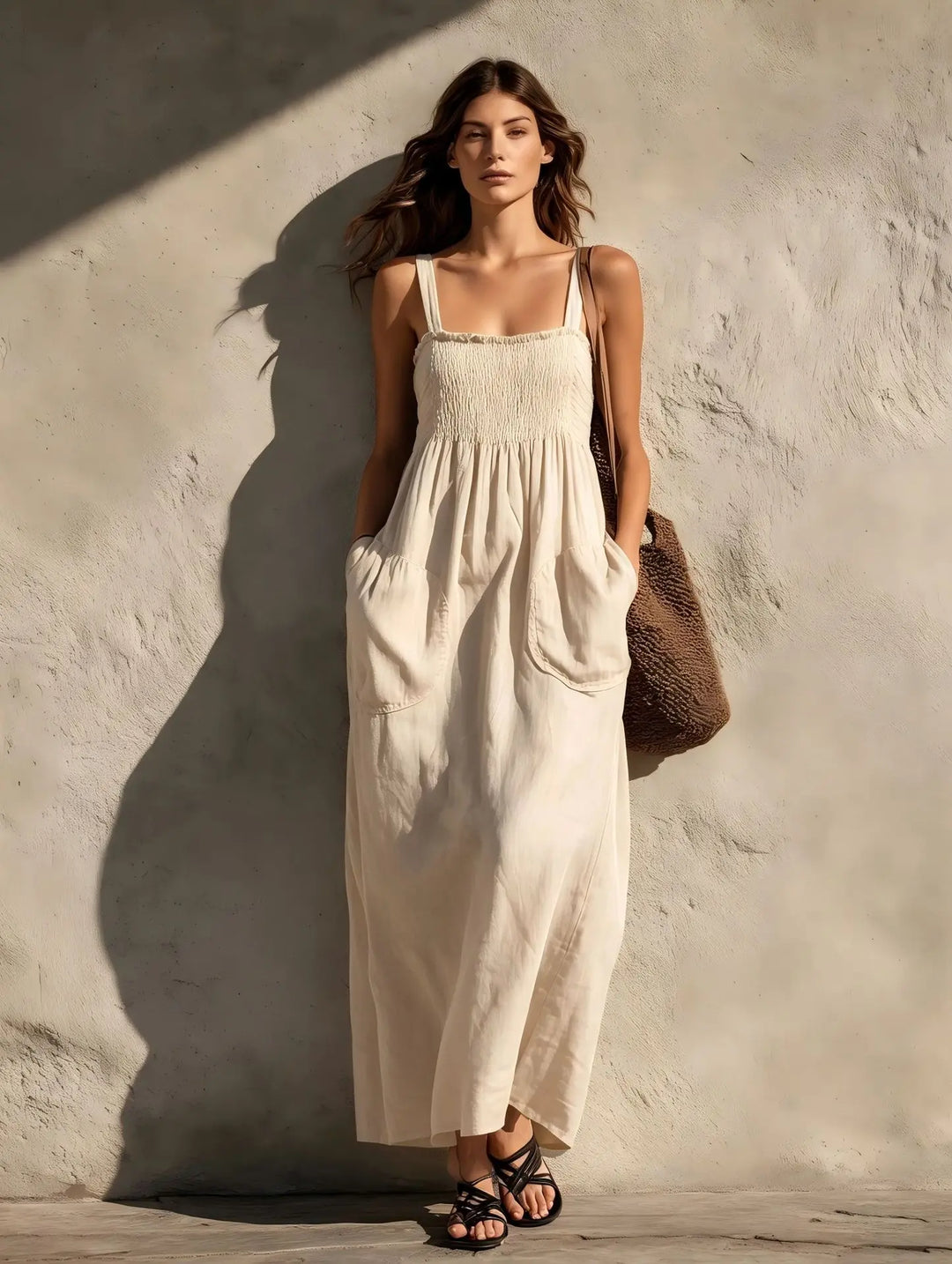 Romilly Shirred Pocket Maxi Dress