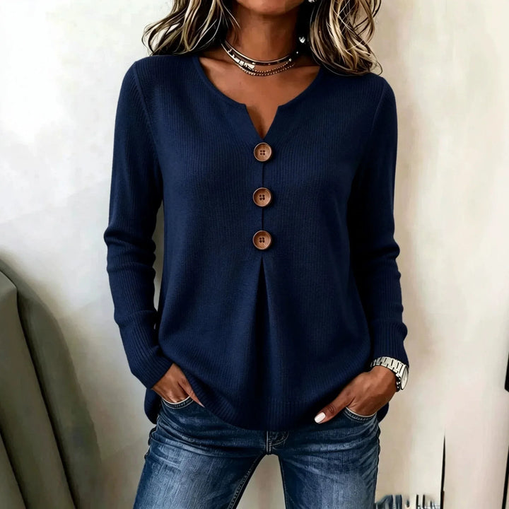 Perrin V Neck Ribbed Henley