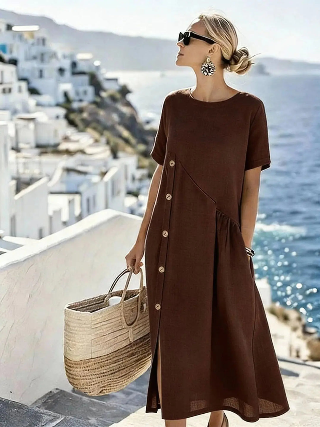 Anouk Relaxed Short Sleeve Midi Dress