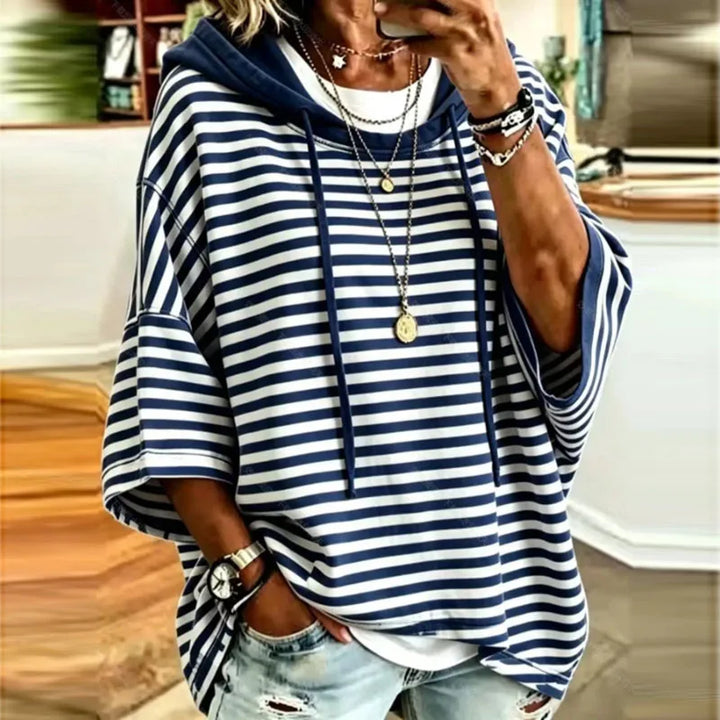 Briony Striped Hooded Pullover