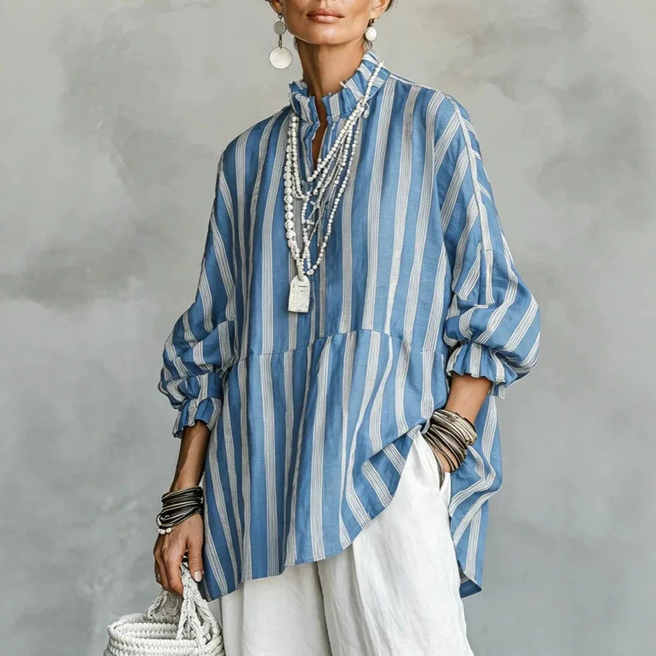Claire Ruffle Neck Blouse