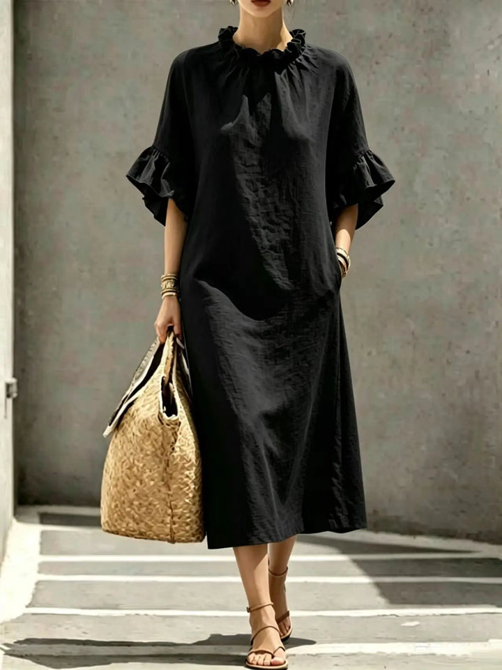 Eulalie Ruffle Sleeve Midi Dress