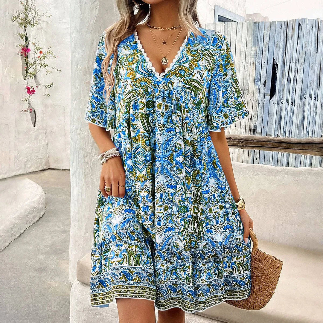 Yana Boho Floral Mini Dress