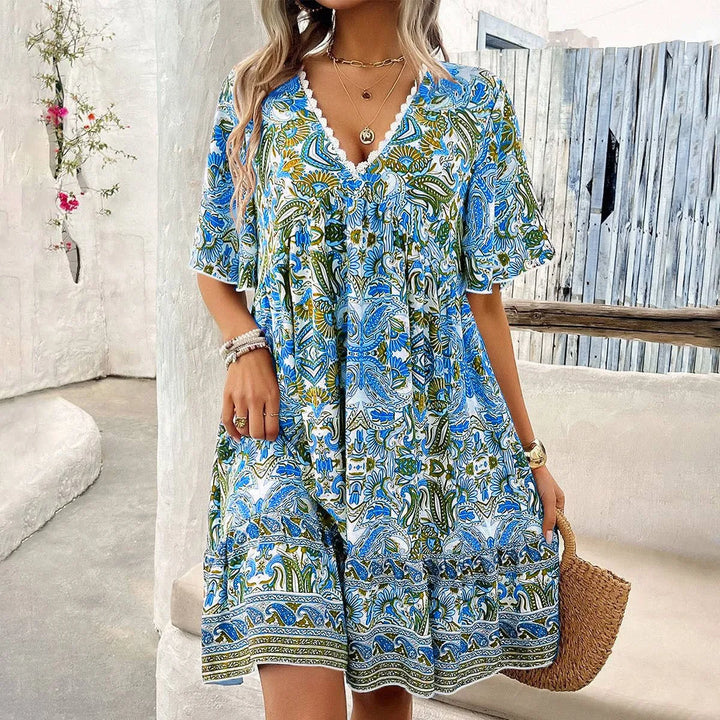 Yana Boho Floral Mini Dress