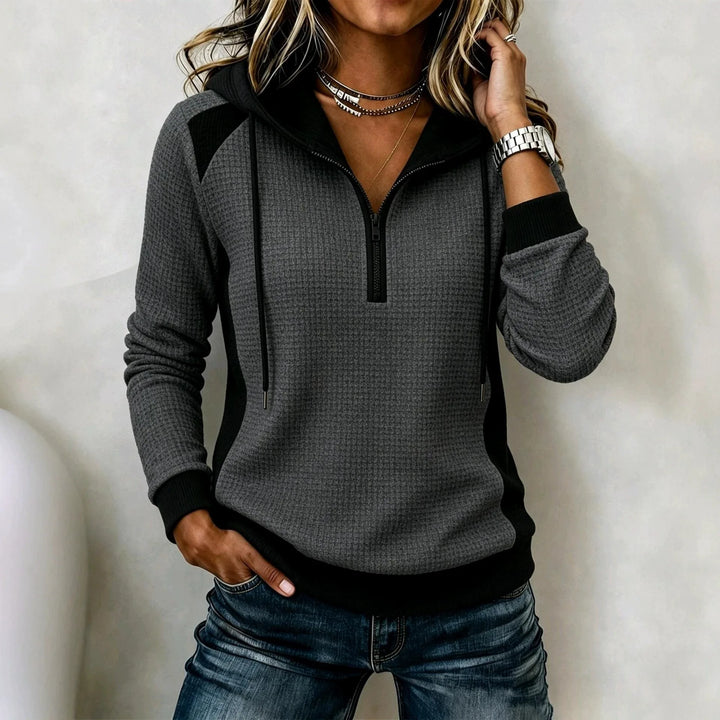 Harlowe Half Zip Waffle Hoodie