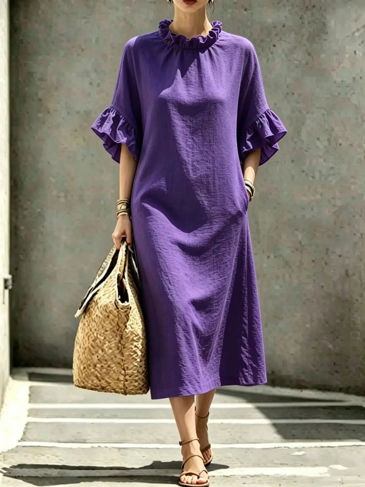 Eulalie Ruffle Sleeve Midi Dress