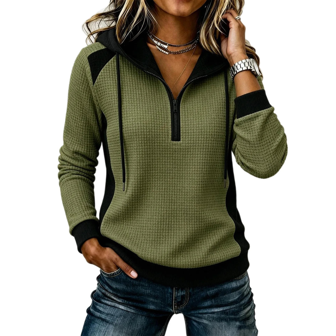 Harlowe Half Zip Waffle Hoodie