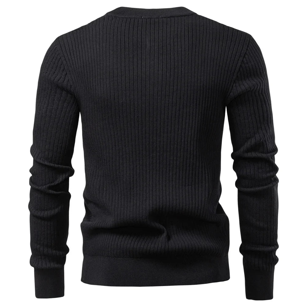 Thaddeus Ribbed Knit Henley
