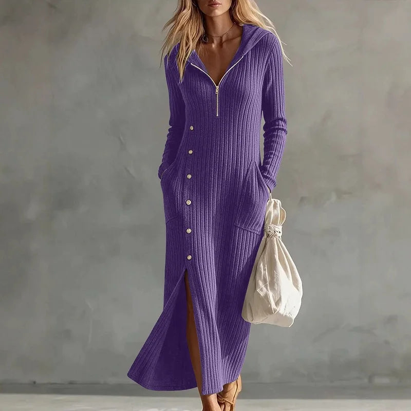 Eugenie Half Zip Hoodie Dress
