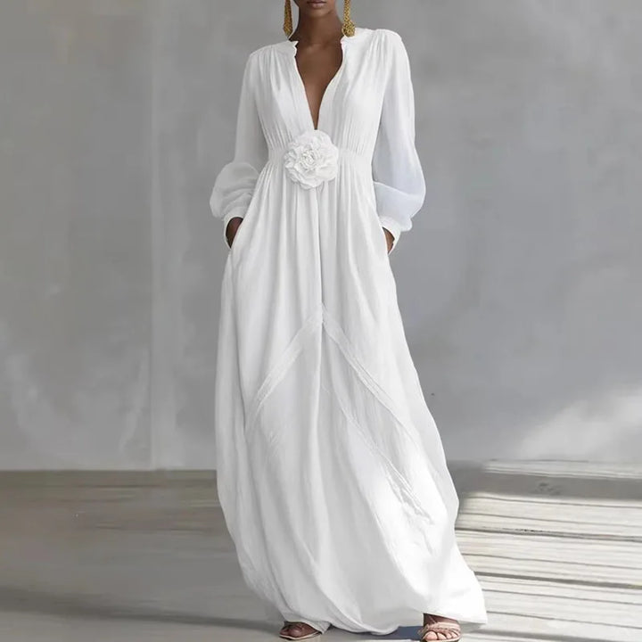 Coralie Deep V  Maxi Dress
