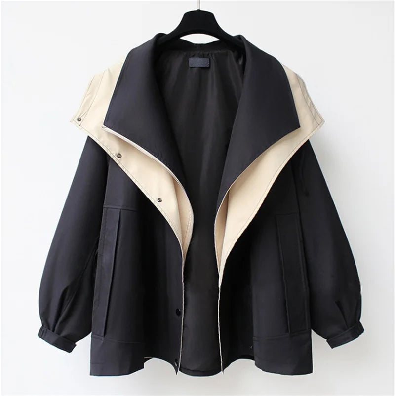 Marisette Contrast Collar Trench