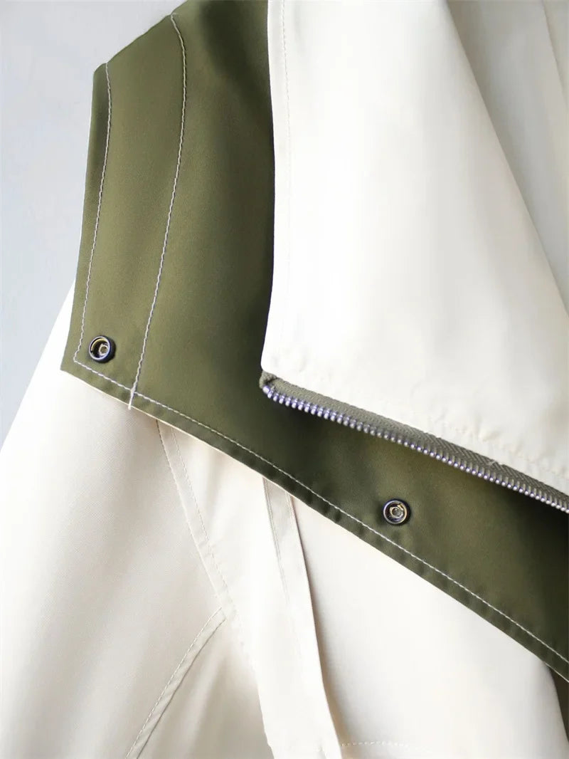 Marisette Contrast Collar Trench
