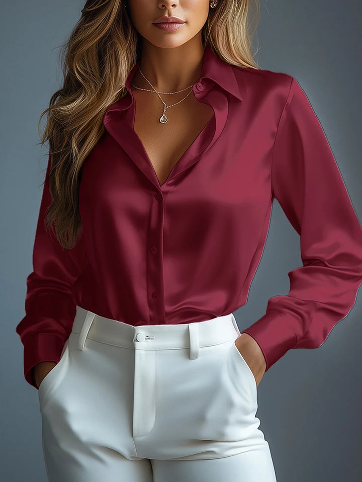 Emelia Lustrous Button Blouse