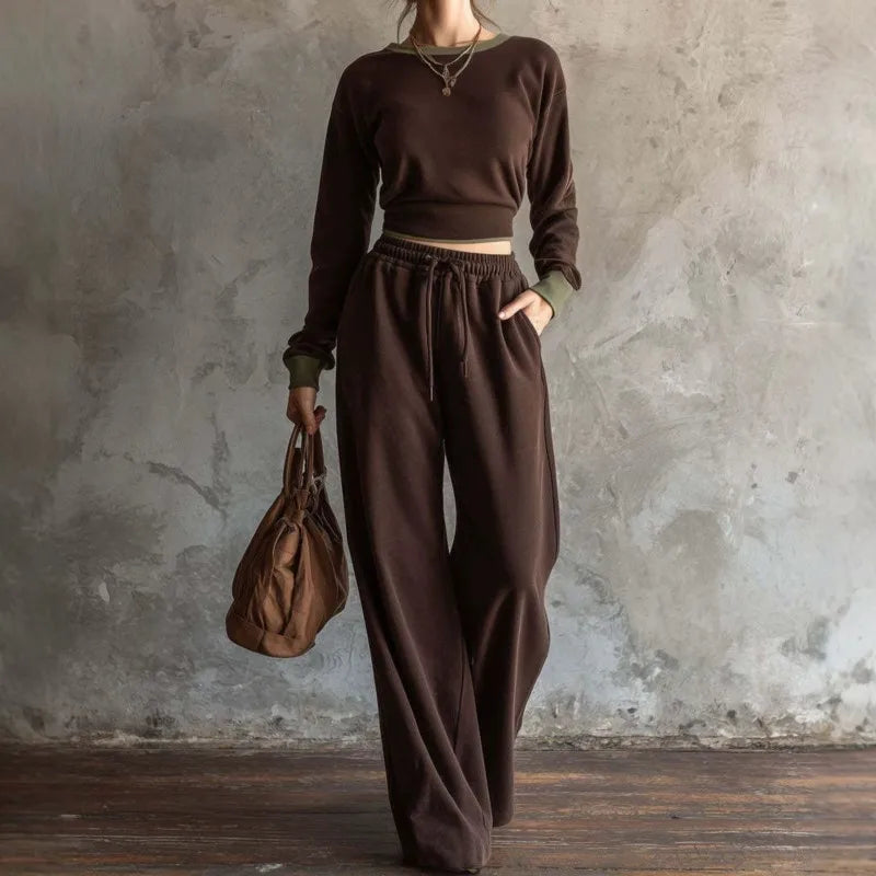 Maren Contrast Trim Sweatshirt Set