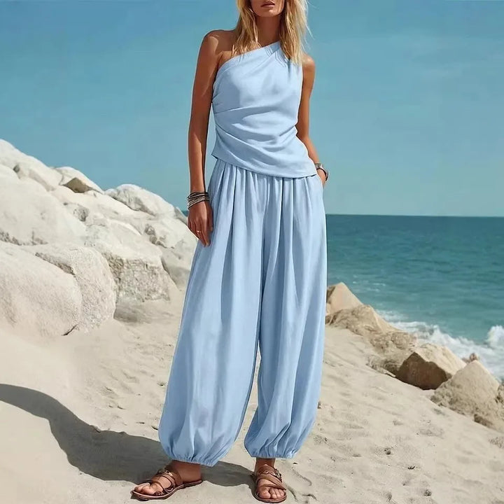 Perla One Shoulder Trouser Set
