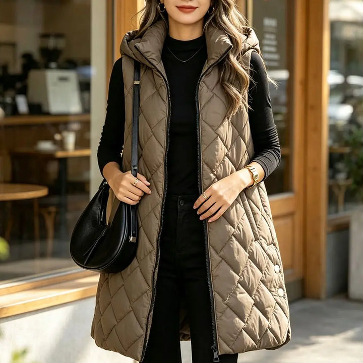 Halcyon Quilted Puffer Long Vest