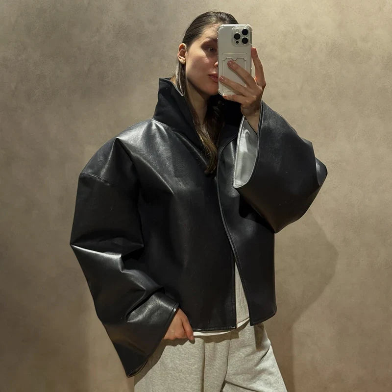 Vesper Cropped Leather Jacket